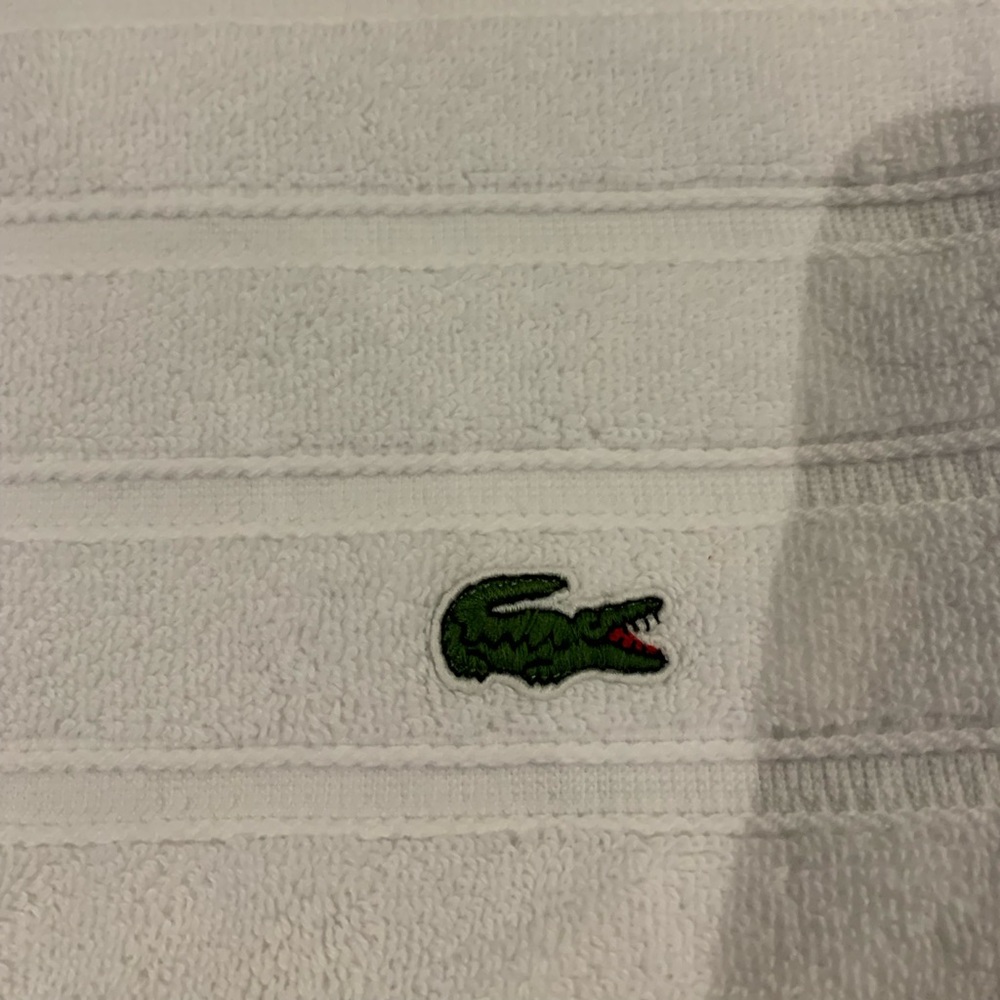 Guest towel set white Lacoste towel set.